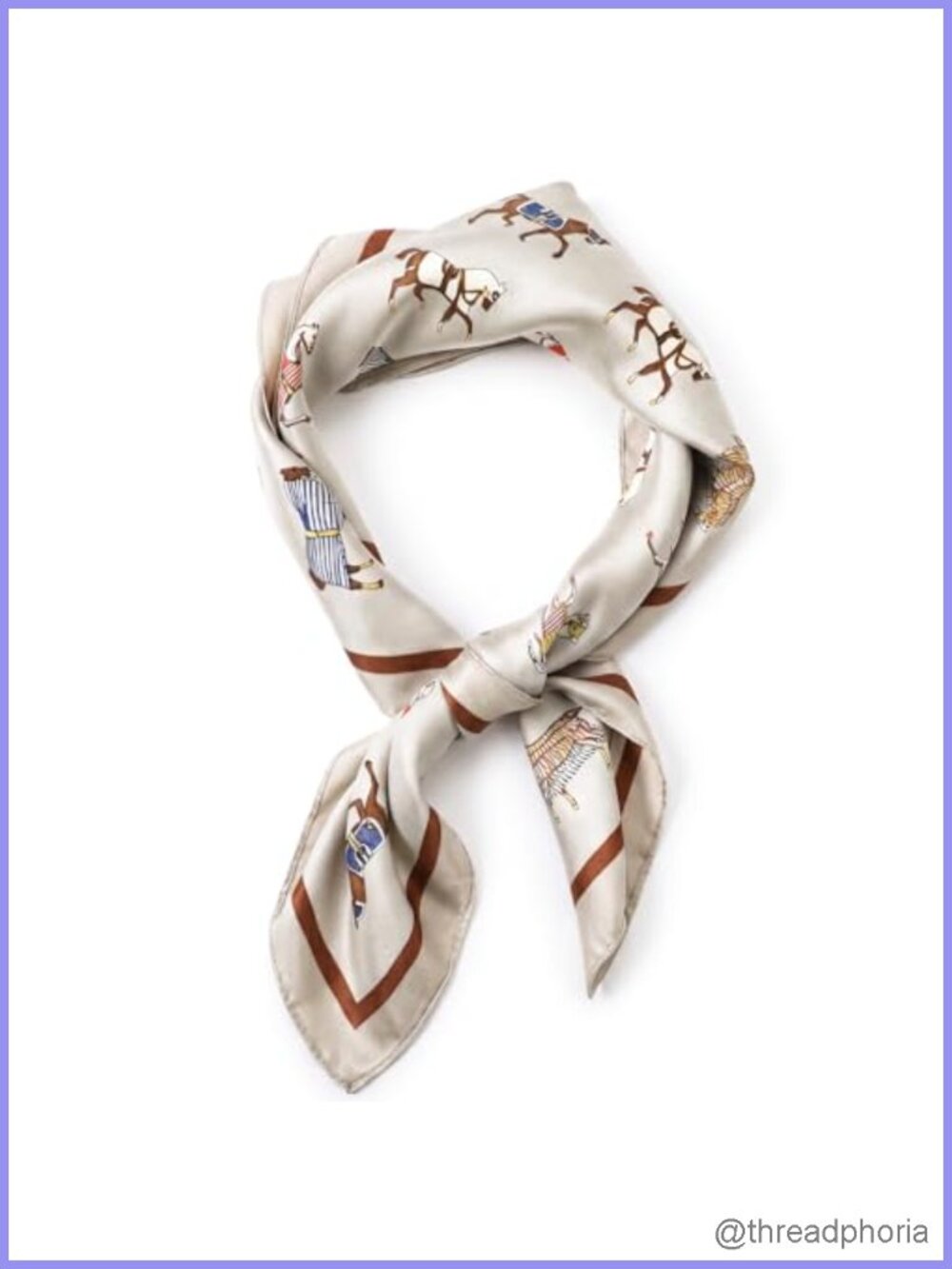 Vintage Western Horse Square Silk Scarf Wrap